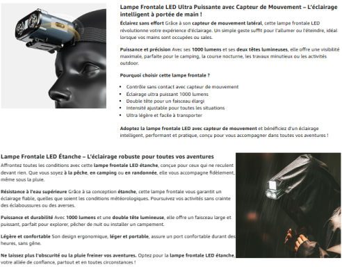 lampe led ultra puissante sur randonneur en pleine pluie