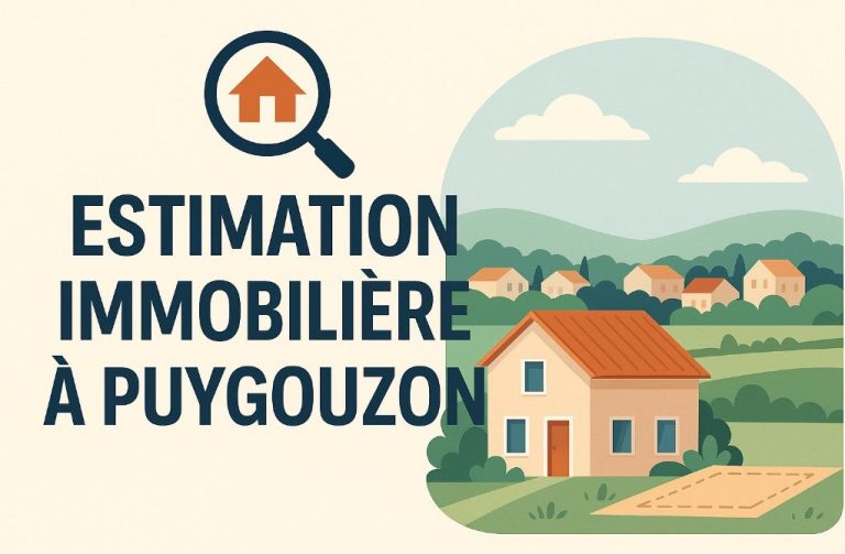 estimation immobiliere à puygouzon dessin qui represente une maison avec un village en fond